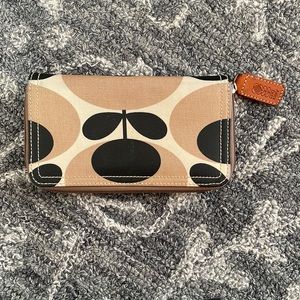 Rare! Oral Kiely Zip Closed Wallet / Clutch